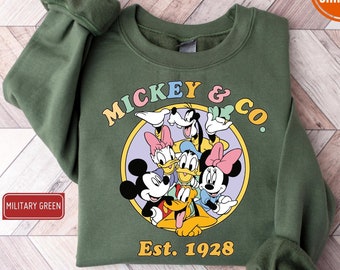 Mickey & Co Sweatshirt, Retro Vintage Disney Sweatshirt, Disney Sweater, Disneyland Sweatshirt, Disney Gift for Girl, Disneyworld Sweatshirt