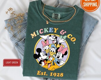 Mickey & Co Comfort Colors® Shirt, Retro Vintage Disney Shirt, Disney Family Matching Shirts, Disneyland Shirt, Mickey and Friends Shirt