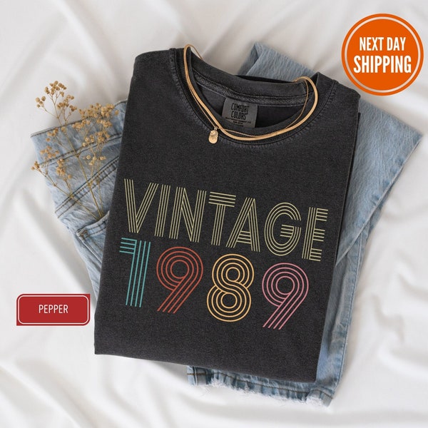 Vintage 1989 Shirt, 35th Birthday Gift For Women, 1989 Retro Comfort Colors® Shirt, 35th Birthday Gift For Men, Vintage 35th Birthday Shirt