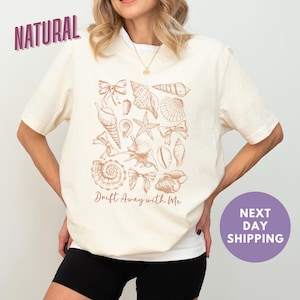 Comfort Colors® Muscheln 90er Jahre Vintage Style Tshirt, Retro Y2K Ocean Shell Shirt, Sea Lovers Shirt, Sommer Ocean Shirts, süßes Sea Animal Tee