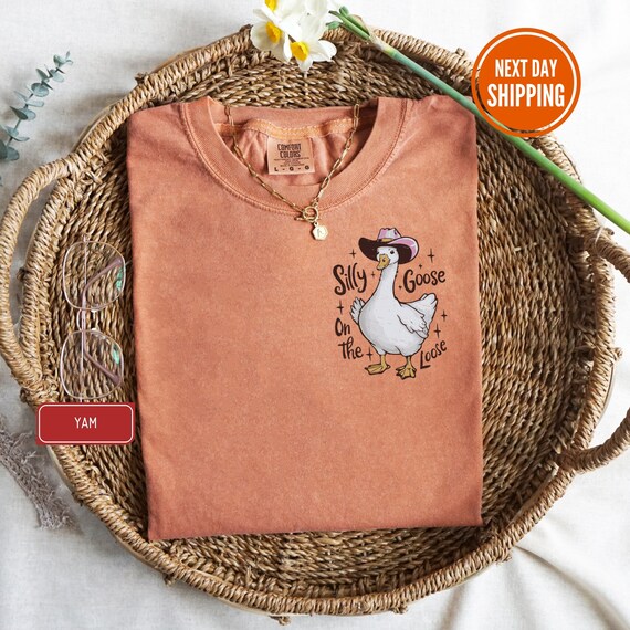 Comfort Colors® Silly Goose Shirt, Silly Goose On The Loose, Funny Cowgirl Shirt, Funny Western Tee, Funny Graphic Tee, 90s Aesthetic Shirt