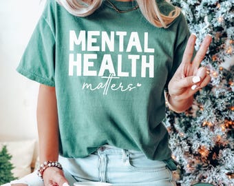 Geestelijke gezondheid is belangrijk Comfort Colors T-shirt, Anxiety Awareness-shirt