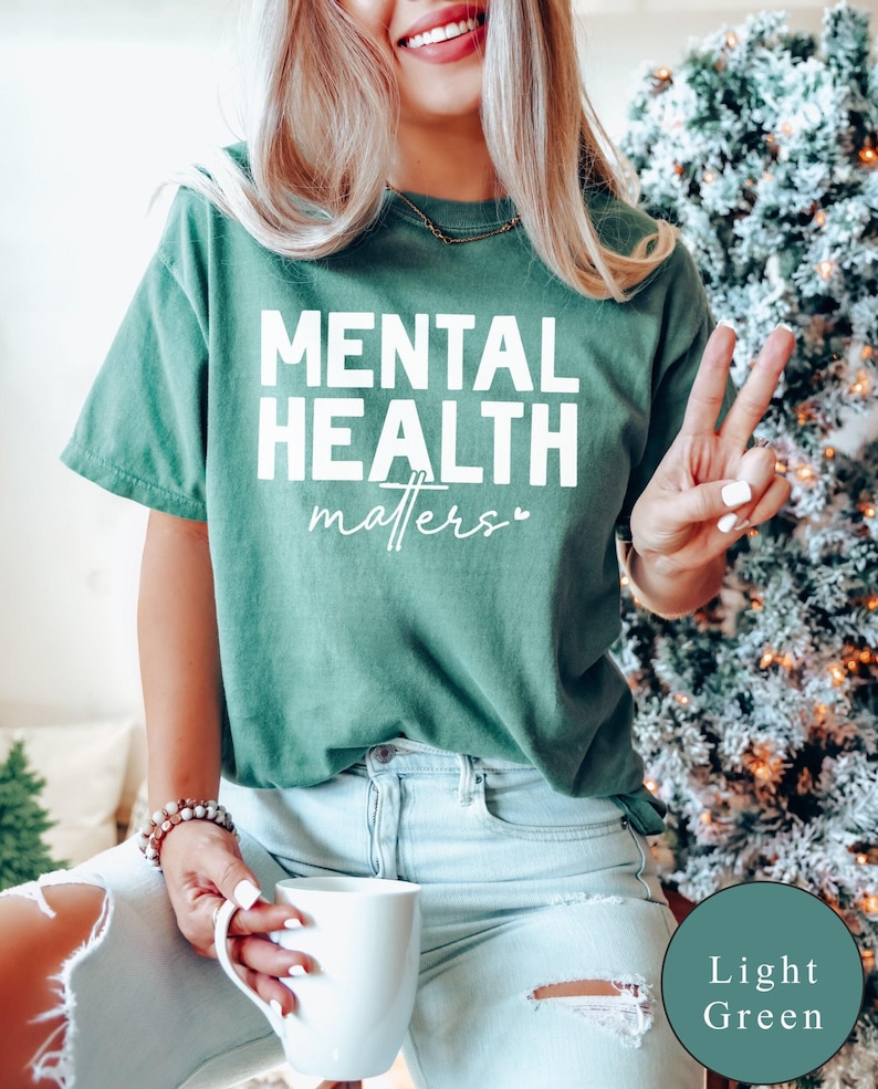 Mental Health Matters Comfort Colors Tee, Anxiety Awareness Shirt image 1