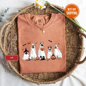 Сute Ghost Dog Comfort Colors® Shirt, Halloween Shirt, Ghost T-shirt, Dog Lovers T-Shirt, Halloween Dog T-shirt, Spooky Season Shirt Gift