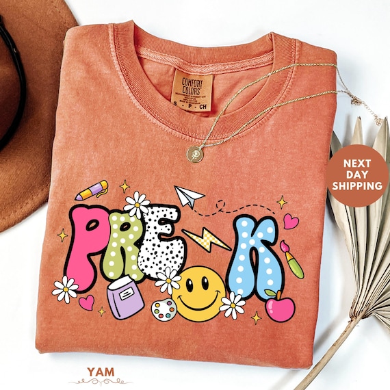 Comfort Colors® Preschool T-Shirt, Retro Teacher Tee, Back To School Shirt, Elementary Teacher Shirt, Kindergarten Appreciation Gift