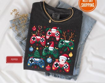 Game Controller Weihnachten Comfort Colors Shirt, Game Player T-Shirt, Weihnachten Gamer Geschenk T-Shirt, Controller Shirt, Videospieler Shirt