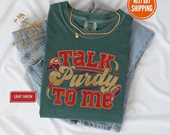 Talk Purdy To Me Shirt, Funny Football Shirt, SF Football, Football Player Shirt, Retro San Francisco Football, Purdy Shirt, Purdy