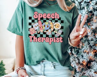 Retro Speech Therapist Comfort Colors® Shirt, SLP Gift