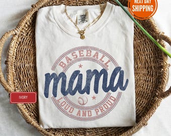 Comfort Colors® Baseball Mama Shirt, Baseball Lover Mom Shirt, Mothers Day Shirt, Baseball Season Mom Shirt, Baseball Game Day Mama Shirt
