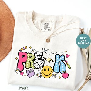 Pre-K Teacher Shirt, Cute Colorful Graphic Tee, Preschool Teacher Gift, Back to School T-Shirt, Fun Pre-K Outfit