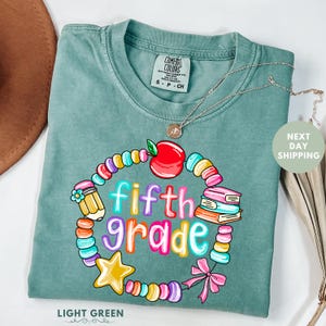 Comfort Colors® Fifth Grade T-Shirt, Colorful Back to School Tee, Teacher Gift, Student Shirt, Graduation TShirt, School Outfit Gifts