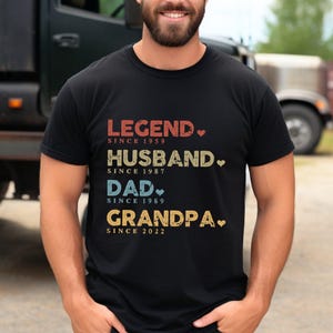 Custom Dad with Years Shirt, Papa With Year, Legend Husband Dad Papa Tee, Personalized Dad Grandpa Tee, Gift For Husband, Father&#39;s Day Gift