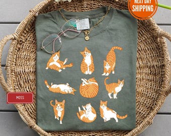 Cute Orange Tabby Cat Comfort Colors Shirt
