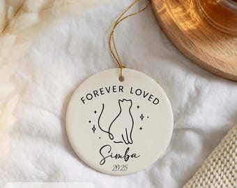 Personalisierte Katze Verlust Ornament, Katze Gedenkweihnachtsverzierung, Haustier Ornament, Katze Gedenkgeschenk, Katze Sympathie Geschenk, individuelles Geschenk für Katzenliebhaber