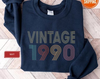 35th Birthday Sweatshirt, 1990 Birthday Sweatshirt, Vintage 1990 Birthday Gift, Mom Birthday Gift, 35th Birthday Hoodie, Funny Birthday Gift