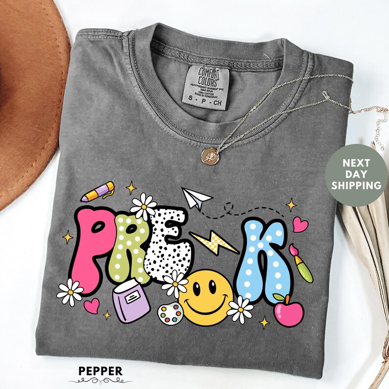 Pre K Teacher Shirt, Back to School Shirt, Retro Pre K Shirt, Teacher Gift, Cute Kindergarten Shirt, Preschool Teacher Tee