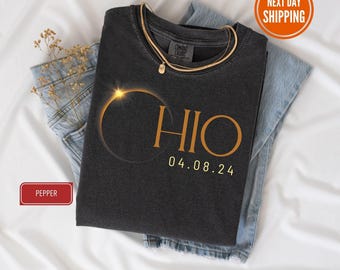 Ohio Total Solar Eclipse Shirt, City State Eclipse 4.8.2024 Shirt, Friends Group Eclipse Event Souvenir Shirt, Astrology Lover Gift