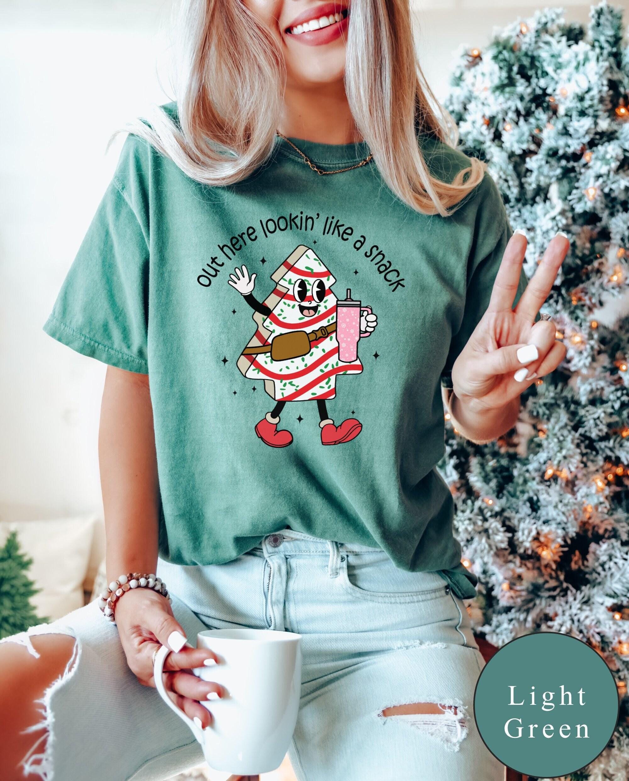 Boojee Christmas Tree Cake Comfort Colors® Shirt, Out Here Lookin Like A Snack Shirt, Cute Christmas Tree Cake Shirt, Funny Christmas Shirt