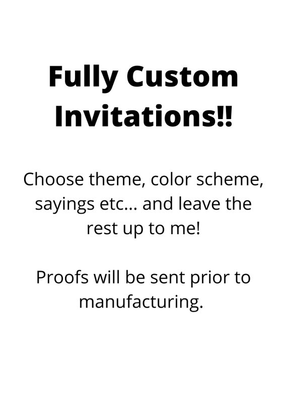 Fully Custom Invitations Etsy