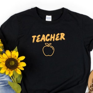 Teacher Apple T-shirt Multiple Colors Unisex Heavy Cotton Tee