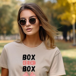 Box Box Box F1 Men&#39;s Women&#39;s Unisex Soft and Cozy Formula One Pit Stop T-shirt
