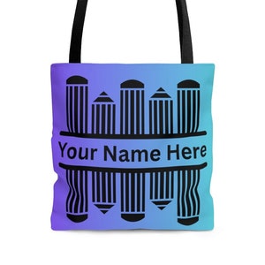 Colorful Personalized Teacher Tote Bag - Durable, Full Color Design - Perfect for Back to School & Teacher Appreciation