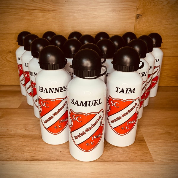 Personalisierte Thermosflasche, Sportflasche, Flasche individuell bedruckt, Aluminiumflasche mit Wunschtext