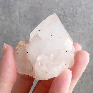 Natural Rare Extra Small Pink Pineapple Quartz Point from Madagascar