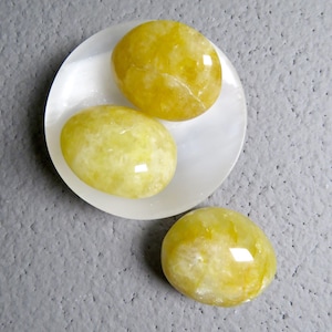 Golden Healer Quartz Touch stone Palm stone Yellow Hematoid