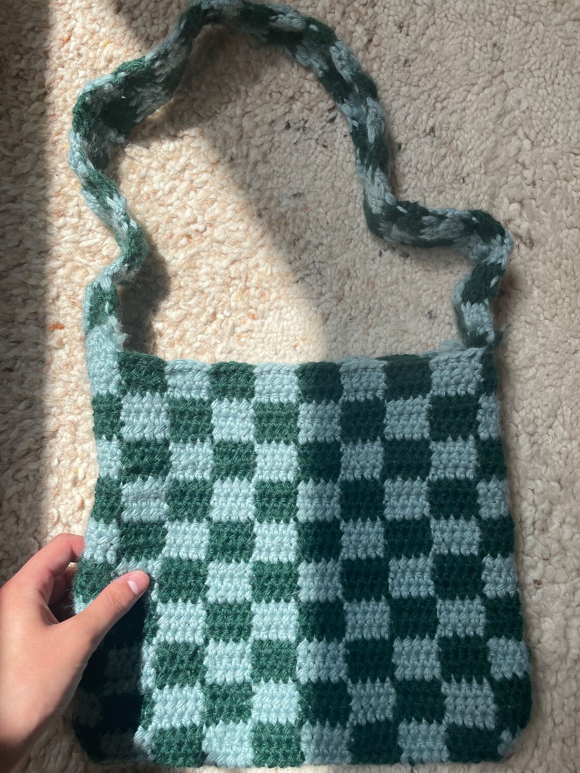 Pattern Crochet Checkered Bag PDF Pattern Etsy