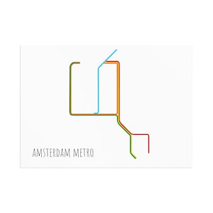 Carte postale du métro d'Amsterdam dans le style du métro de Londres, style original et unique