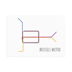 Carte postale du métro de Bruxelles dans le style du métro de Londres, style original et unique