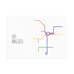 Carte postale du métro de Los Angeles dans le style du métro de Londres, style original et unique