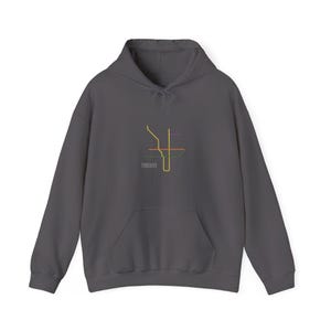 Toronto U-Bahn Karte Hoodie, U-Bahn Sweatshirt, einzigartiges Geschenk, Stilvolle urbane Kleidung, Übergang Schiene Pullover, modernes, schrulliges Design