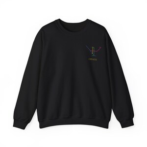 Sweat-shirt avec carte du métro de Lisbonne (Metropolitano de Lisboa), métro / métro / transports en commun / train, moderne sobre, unique, élégant, unisexe