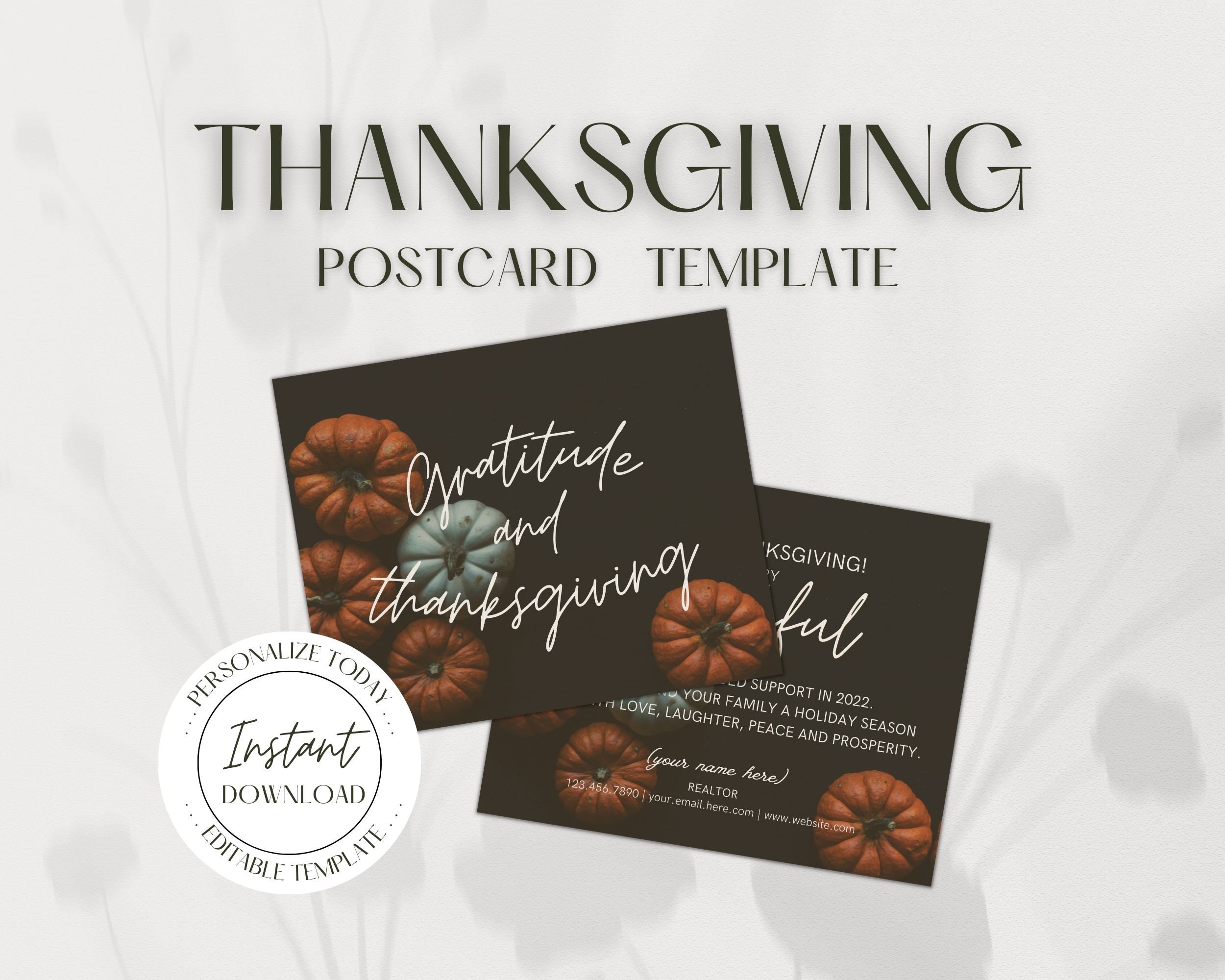 Thanksgiving Postcard Real Estate Thanksgiving Postcard Etsy