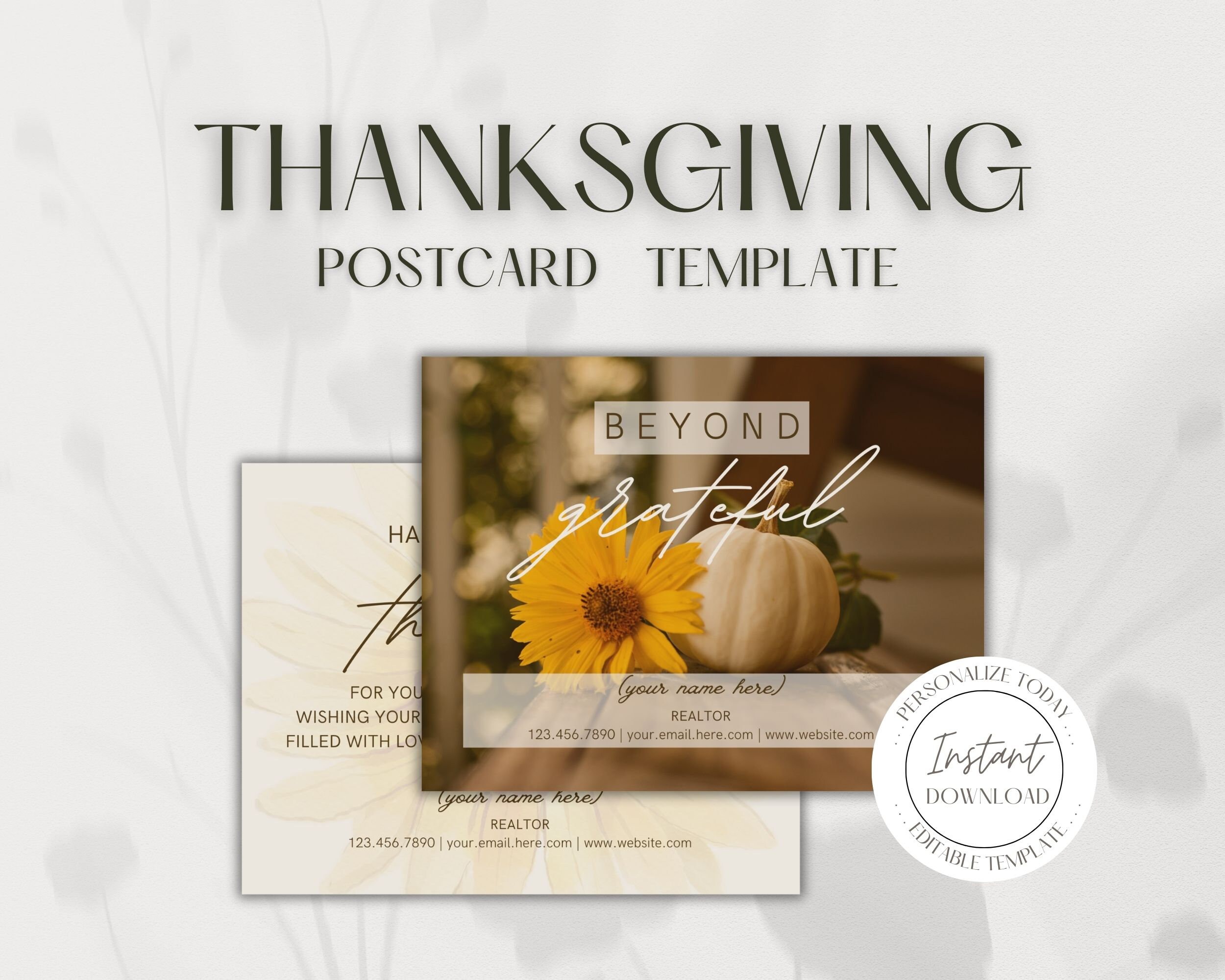 Thanksgiving Postcard, Real Estate Thanksgiving Postcard, Realtor Thank ...