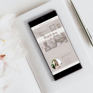 DIGITAL Thank You Card | Open House Digital Thank You Card | Real Estate Business | Real Estate Marketing Idea | Business Owner | Neutral