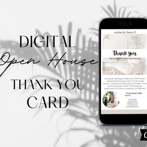 DIGITAL Thank You Card | Open House Digital Thank You Card | Real Estate Business | Real Estate Marketing Idea | Business Owner | Minimalist