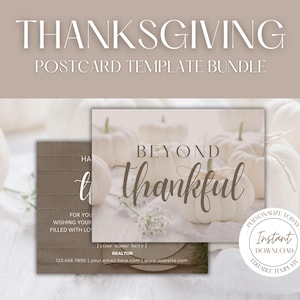 Real Estate Thanksgiving Postcard, Thanksgiving postcard, Realtor Thank You Card, Farming Card, Real estate marketing, Digital Download
