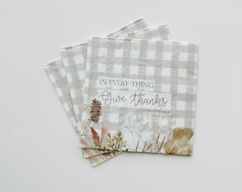 Guardanapos de papel para agradecimento | Guardanapos com escrituras de 20 unidades