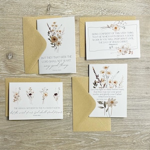 Tarjeta con versículo bíblico de aliento, tarjeta con versículo bíblico y sobre, tarjetas de felicitación KJV, tarjeta de bautismo, aliento, simpatía, tarjeta de las Escrituras