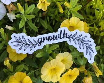 Growth Script Sticker: Matte Vinyl Plant Decal