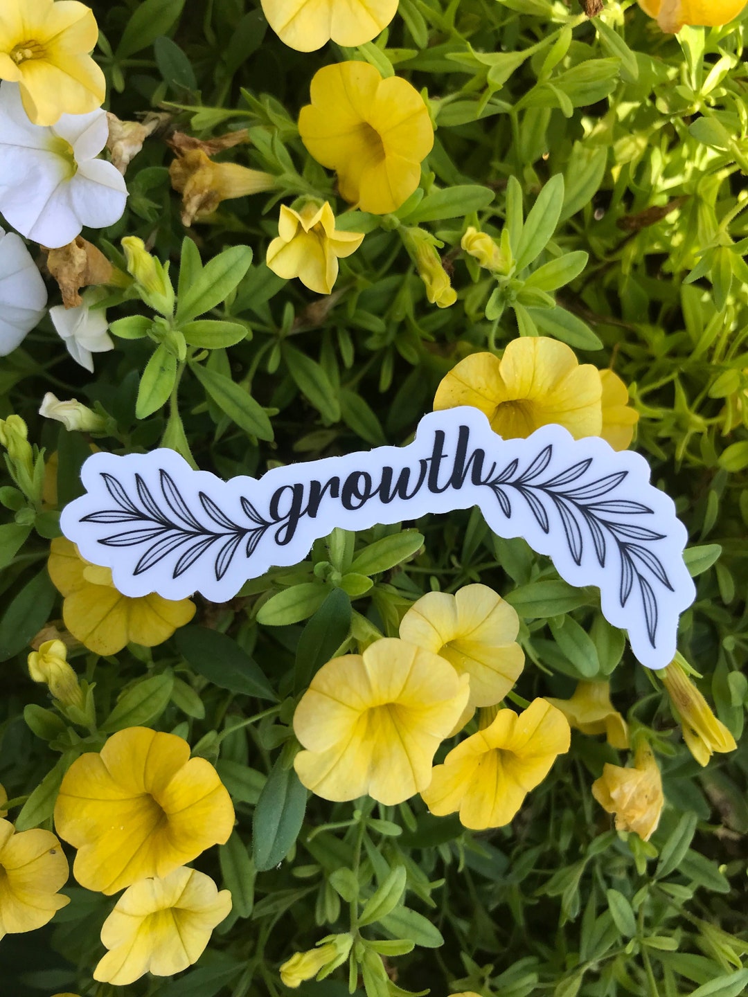 Growth Script Sticker: Matte Vinyl Plant Decal - Etsy