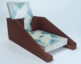 Wooden Draw and Discard Card Holder - Board Game Card dispenser - Playing card Deck Organizer - RPG Organizer