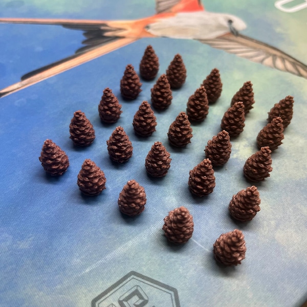 Cascadia Nature Pine cone Tokens - Set of 25 - Board Game Pine Tokens