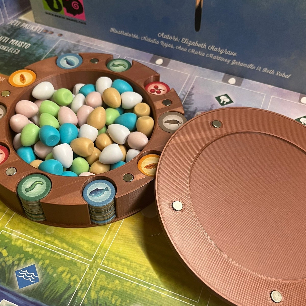Brown Wingspan Egg and Food Token Organizer With a Magnetic Lid - Base Game and Expansions - Etsy