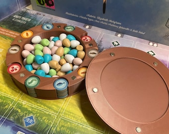 Wingspan Egg and Food Token Organizer with a Magnetic Lid - Base game and Expansions