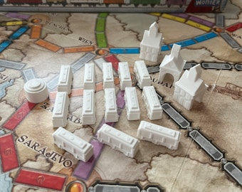 Ticket To Ride custom trains / Stations / Scoring markers (Custom colors)