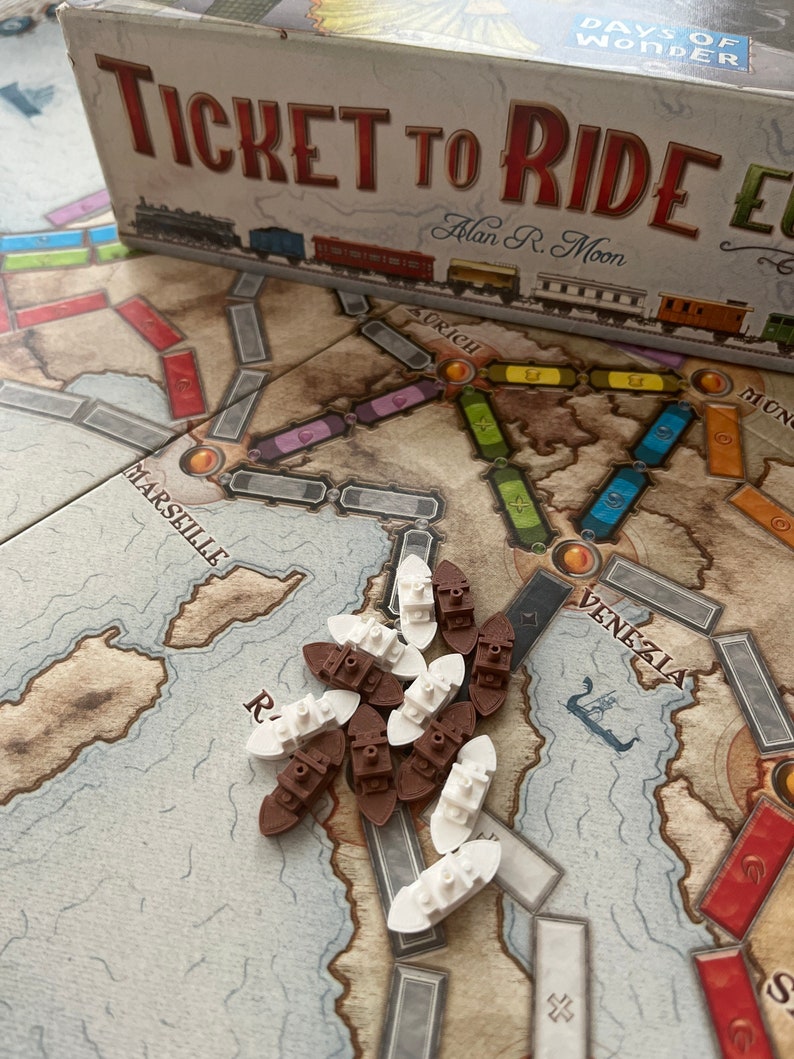 50 Ships for Ticket to Ride Board Game Boats Rails & Sails Etsy